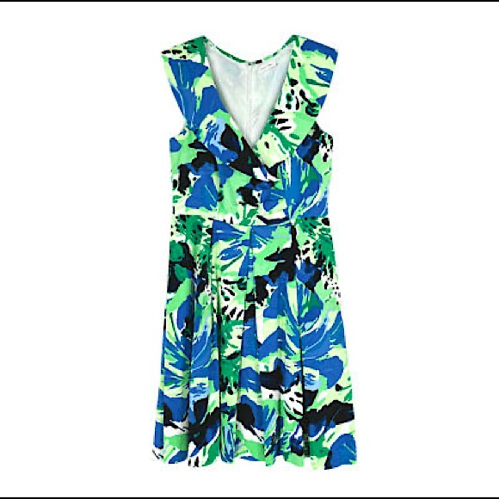 Calvin Klein A-Line Abstract Collard Fit and Flare Cocktail Dress